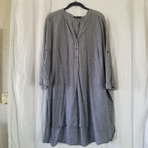 Ellos | Black and White Striped Tunic Top - Picture 1 of 7